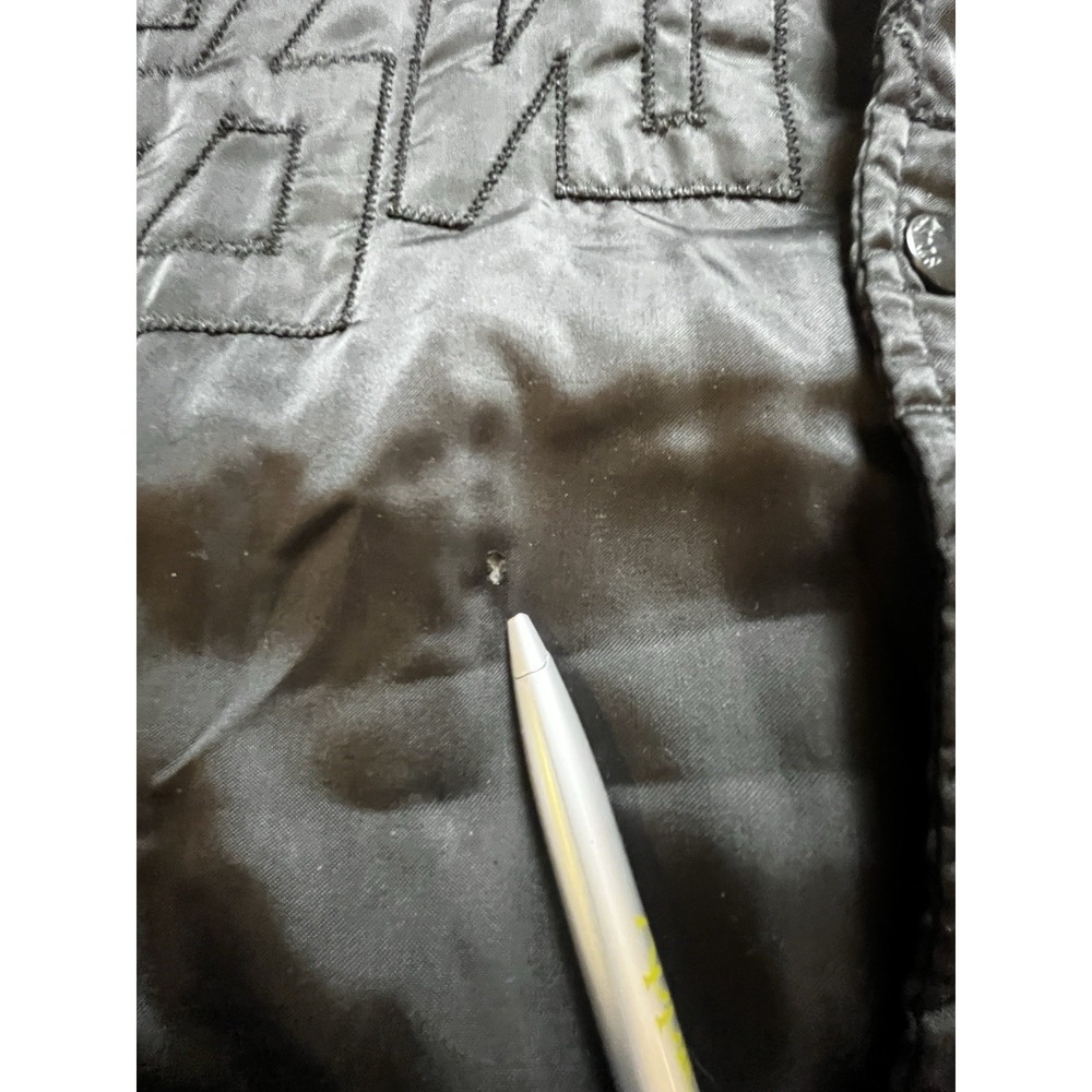 Stussy Varsity Black Satin Bomber Jacket- XL Embroidered- Snaps VTG- Y2K- 1990s - Picture 3 of 13